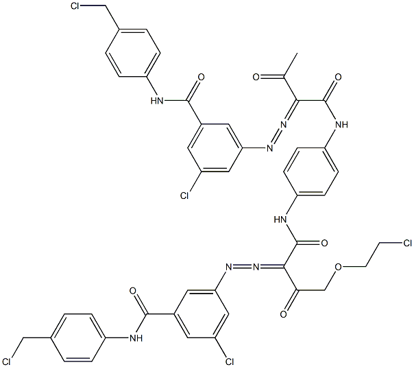 3,3'-[2-[(2-Chloroethyl)oxy]-1,4-phenylenebis[iminocarbonyl(acetylmethylene)azo]]bis[N-[4-(chloromethyl)phenyl]-5-chlorobenzamide] 结构式