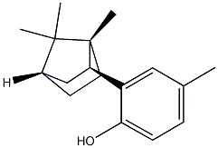 4-Methyl-2-[(1R,2S,4S)-1,7,7-trimethylbicyclo[2.2.1]heptane-2-yl]phenol 结构式