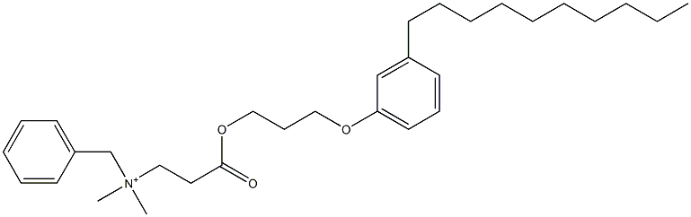 N,N-Dimethyl-N-benzyl-N-[2-[[3-(3-decylphenyloxy)propyl]oxycarbonyl]ethyl]aminium 结构式