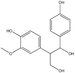 1-(4-Hydroxyphenyl)-2-(3-methoxy-4-hydroxyphenyl)propane-1,3-diol 结构式