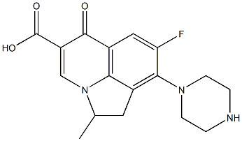 2-Methyl-7-fluoro-8-(piperazin-1-yl)-1,2-dihydro-5-oxo-5H-2a-azaacenaphthylene-4-carboxylic acid 结构式