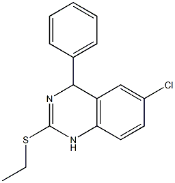 6-Chloro-4-phenyl-1,4-dihydro-2-(ethylthio)quinazoline 结构式