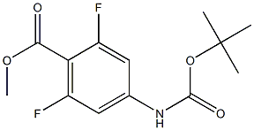 2,6-Difluoro-4-[(tert-butyloxycarbonyl)amino]benzoic acid methyl ester 结构式
