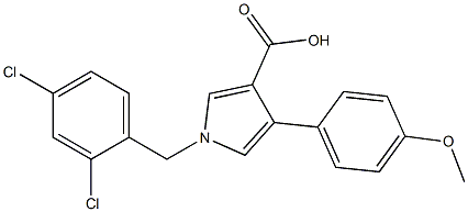 1-(2,4-Dichlorobenzyl)-4-(4-methoxyphenyl)-1H-pyrrole-3-carboxylic acid 结构式