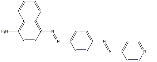 1-Methyl-4-[[4-[(4-amino-1-naphtyl)azo]phenyl]azo]pyridinium 结构式