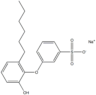 2'-Hydroxy-6'-hexyl[oxybisbenzene]-3-sulfonic acid sodium salt 结构式