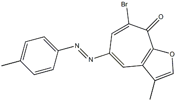 7-Bromo-3-methyl-5-(4-methylphenylazo)-8H-cyclohepta[b]furan-8-one 结构式