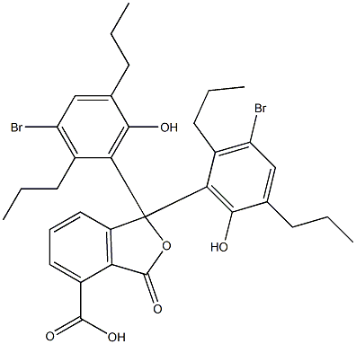1,1-Bis(3-bromo-6-hydroxy-2,5-dipropylphenyl)-1,3-dihydro-3-oxoisobenzofuran-4-carboxylic acid 结构式