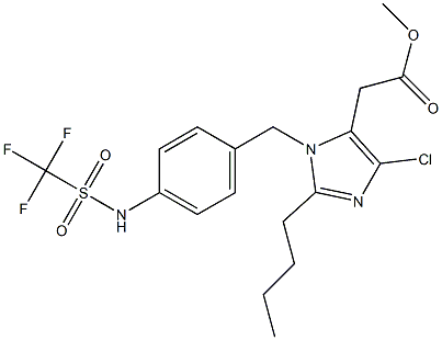 2-Butyl-4-chloro-1-[4-(trifluoromethylsulfonylamino)benzyl]-1H-imidazole-5-acetic acid methyl ester 结构式