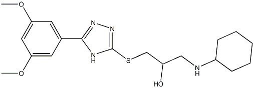 1-[[5-(3,5-Dimethoxyphenyl)-4H-1,2,4-triazol-3-yl]thio]-3-(cyclohexylamino)-2-propanol 结构式