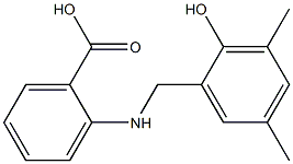 2-[[(2-Hydroxy-3-methyl-5-methylphenyl)methyl]amino]benzoic acid 结构式