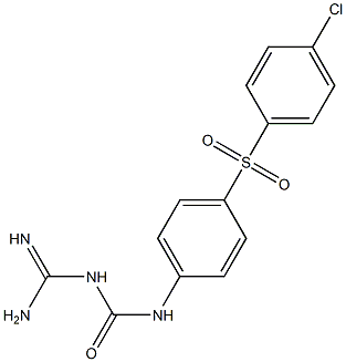 1-[[4-(p-Chlorophenyl)sulfonylphenyl]aminocarbonyl]guanidine 结构式