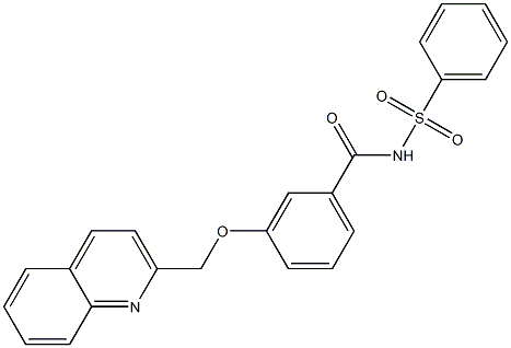 3-(2-Quinolinylmethoxy)-N-(phenylsulfonyl)benzamide 结构式