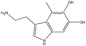 3-(2-Aminoethyl)-4-methyl-1H-indole-5,6-diol 结构式