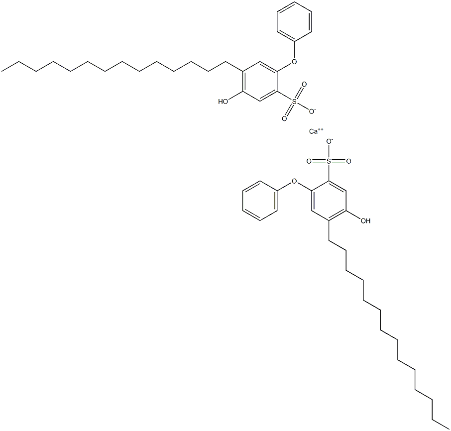 Bis(4-hydroxy-5-tetradecyl[oxybisbenzene]-2-sulfonic acid)calcium salt 结构式