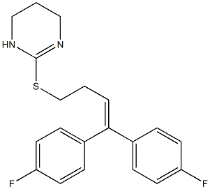 2-[4,4-Bis(4-fluorophenyl)-3-butenylthio]-3,4,5,6-tetrahydropyrimidine 结构式