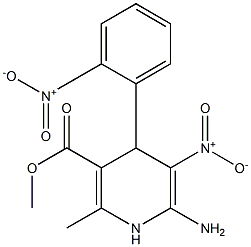 6-Amino-1,4-dihydro-2-methyl-5-nitro-4-[2-nitrophenyl]nicotinic acid methyl ester 结构式