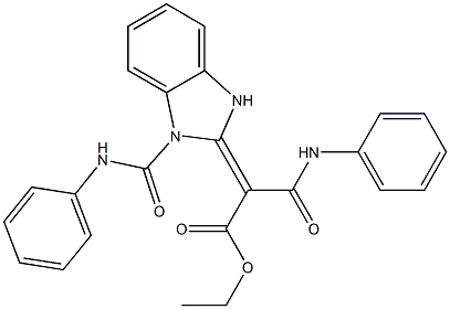 (Phenylaminocarbonyl)[[1-(phenylaminocarbonyl)-2,3-dihydro-1H-benzimidazol]-2-ylidene]acetic acid ethyl ester 结构式