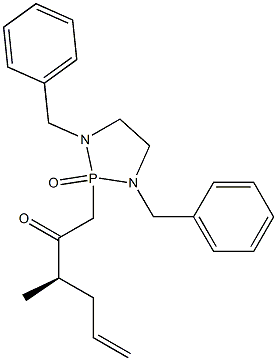 1,3-Dibenzyl-2-[(3R)-3-methyl-2-oxo-5-hexenyl]-1,3,2-diazaphospholidine 2-oxide 结构式