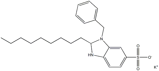 1-Benzyl-2,3-dihydro-2-nonyl-1H-benzimidazole-6-sulfonic acid potassium salt 结构式