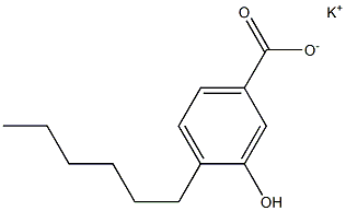 4-Hexyl-3-hydroxybenzoic acid potassium salt 结构式
