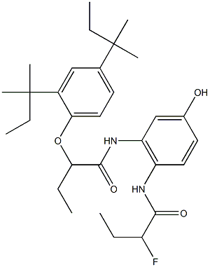 4-(2-Fluorobutyrylamino)-5-[2-(2,4-di-tert-amylphenoxy)butyrylamino]phenol 结构式