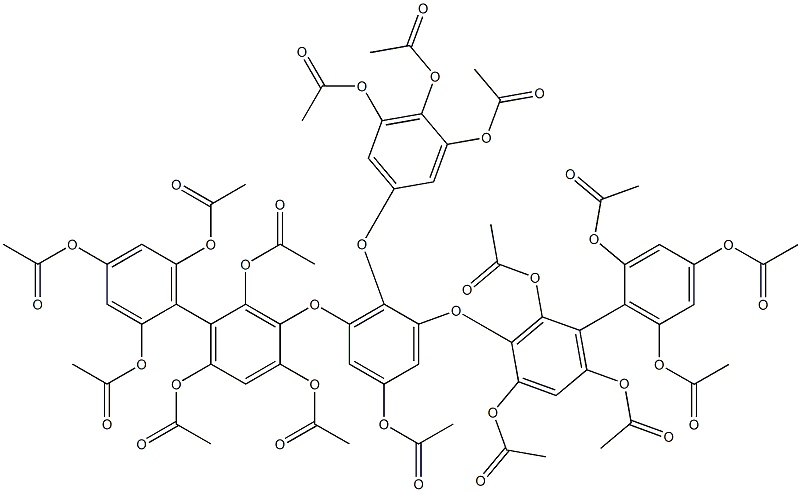 2-(3,4,5-Triacetoxyphenoxy)-5-acetoxy-1,3-bis[(2,2',4,4',6,6'-hexaacetoxy-1,1'-biphenyl-3-yl)oxy]benzene 结构式