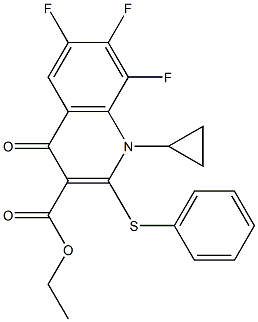 1-Cyclopropyl-6,7,8-trifluoro-1,4-dihydro-4-oxo-2-phenylthioquinoline-3-carboxylic acid ethyl ester 结构式
