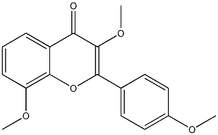 2-(4-Methoxyphenyl)-3,8-dimethoxy-4H-1-benzopyran-4-one 结构式