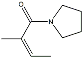(Z)-2-Methyl-1-(1-pyrrolidinyl)-2-buten-1-one 结构式