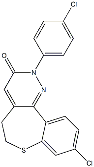 9-Chloro-2-(4-chlorophenyl)-5,6-dihydro[1]benzothiepino[5,4-c]pyridazin-3(2H)-one 结构式