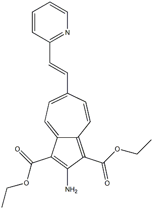 2-Amino-6-[2-(2-pyridinyl)ethenyl]azulene-1,3-dicarboxylic acid diethyl ester 结构式