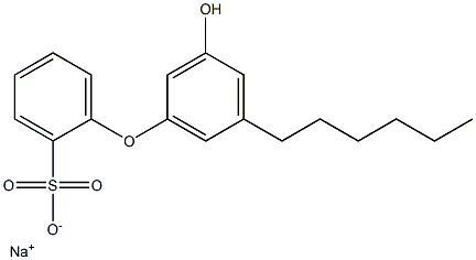 3'-Hydroxy-5'-hexyl[oxybisbenzene]-2-sulfonic acid sodium salt 结构式