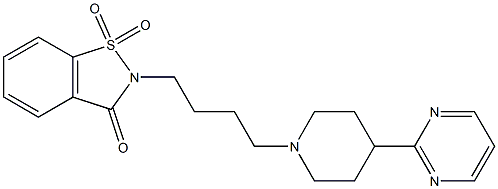 2-[4-[4-(2-Pyrimidinyl)-1-piperidinyl]butyl]-1,2-benzisothiazol-3(2H)-one 1,1-dioxide 结构式