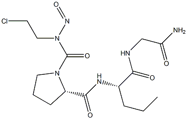 (2S)-N-[(S)-1-[(Carbamoylmethyl)carbamoyl]butyl]-1-[(2-chloroethyl)nitrosocarbamoyl]-2-pyrrolidinecarboxamide 结构式