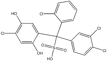 (2-Chlorophenyl)(3,4-dichlorophenyl)(4-chloro-2,5-dihydroxyphenyl)methanesulfonic acid 结构式