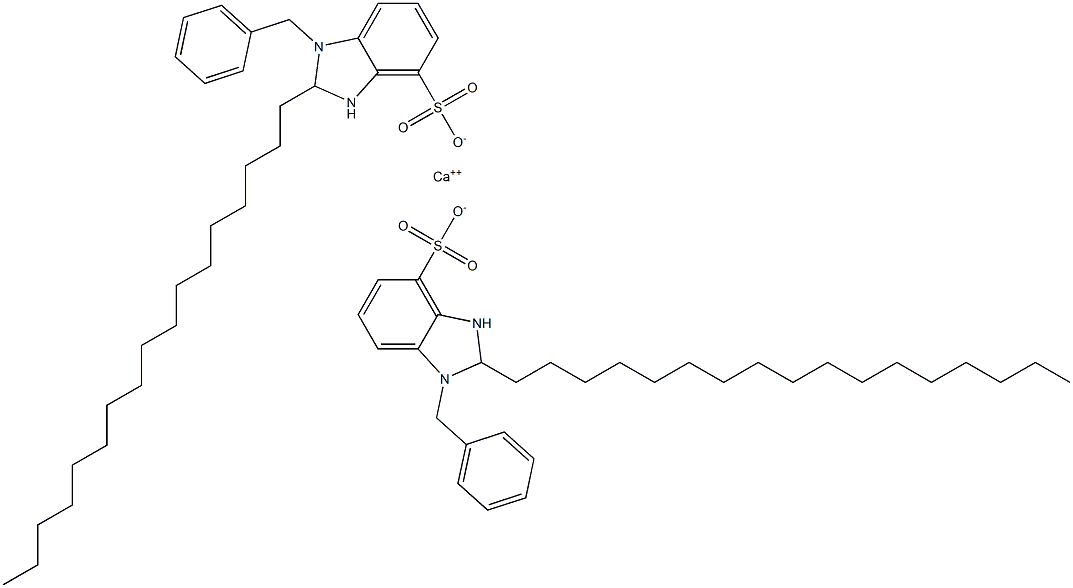 Bis(1-benzyl-2,3-dihydro-2-heptadecyl-1H-benzimidazole-4-sulfonic acid)calcium salt 结构式