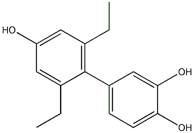 2',6'-Diethyl-1,1'-biphenyl-3,4,4'-triol 结构式