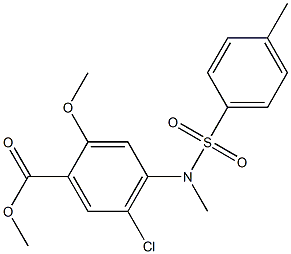 5-Chloro-2-methoxy-4-[methyl(p-tolylsulfonyl)amino]benzoic acid methyl ester 结构式