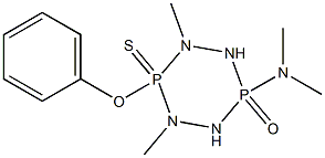 1,5-Dimethyl-3-dimethylamino-6-thioxo-6-phenoxyhexahydro-1,2,4,5,3,6-tetrazadiphosphorine 3-oxide 结构式