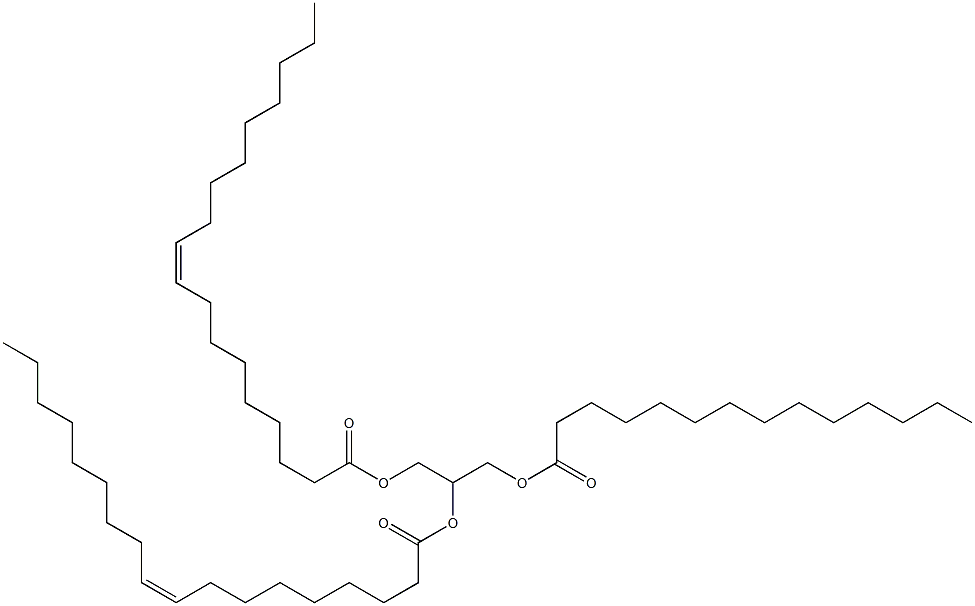 1-O-Myristoyl-2-O,3-O-dioleoyl-L-glycerol 结构式