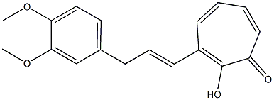 2-Hydroxy-3-[3-(3,4-dimethoxyphenyl)-1-propenyl]cyclohepta-2,4,6-trien-1-one 结构式