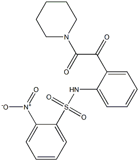 2-Nitro-N-[2-[(piperidinocarbonyl)carbonyl]phenyl]benzenesulfonamide 结构式