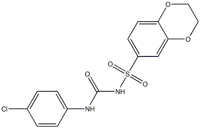 1-(1,4-Benzodioxan-6-ylsulfonyl)-3-(4-chlorophenyl)urea 结构式