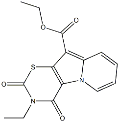 3,4-Dihydro-2,4-dioxo-3-ethyl-2H-1,3-thiazino[6,5-b]indolizine-10-carboxylic acid ethyl ester 结构式