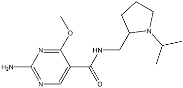 2-Amino-N-[(1-isopropyl-2-pyrrolidinyl)methyl]-4-methoxy-5-pyrimidinecarboxamide 结构式