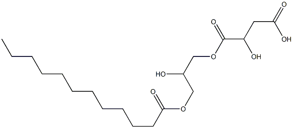 D-Malic acid hydrogen 1-(2-hydroxy-3-dodecanoyloxypropyl) ester 结构式