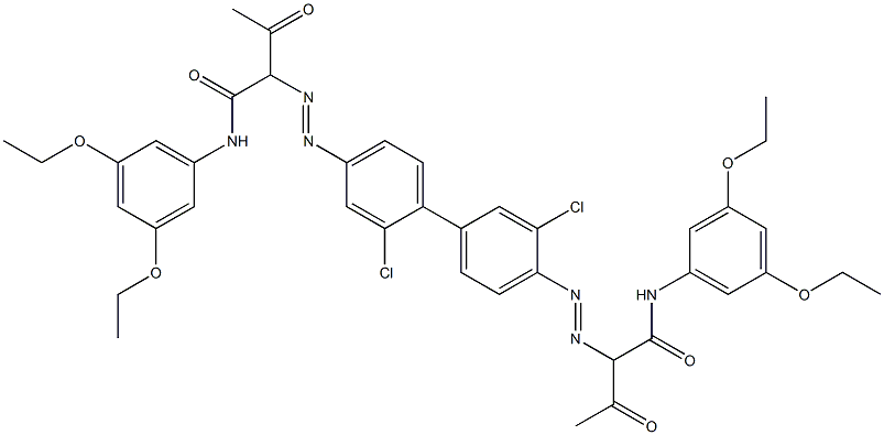 4,4'-Bis[[1-(3,5-diethoxyphenylamino)-1,3-dioxobutan-2-yl]azo]-2,3'-dichloro-1,1'-biphenyl 结构式