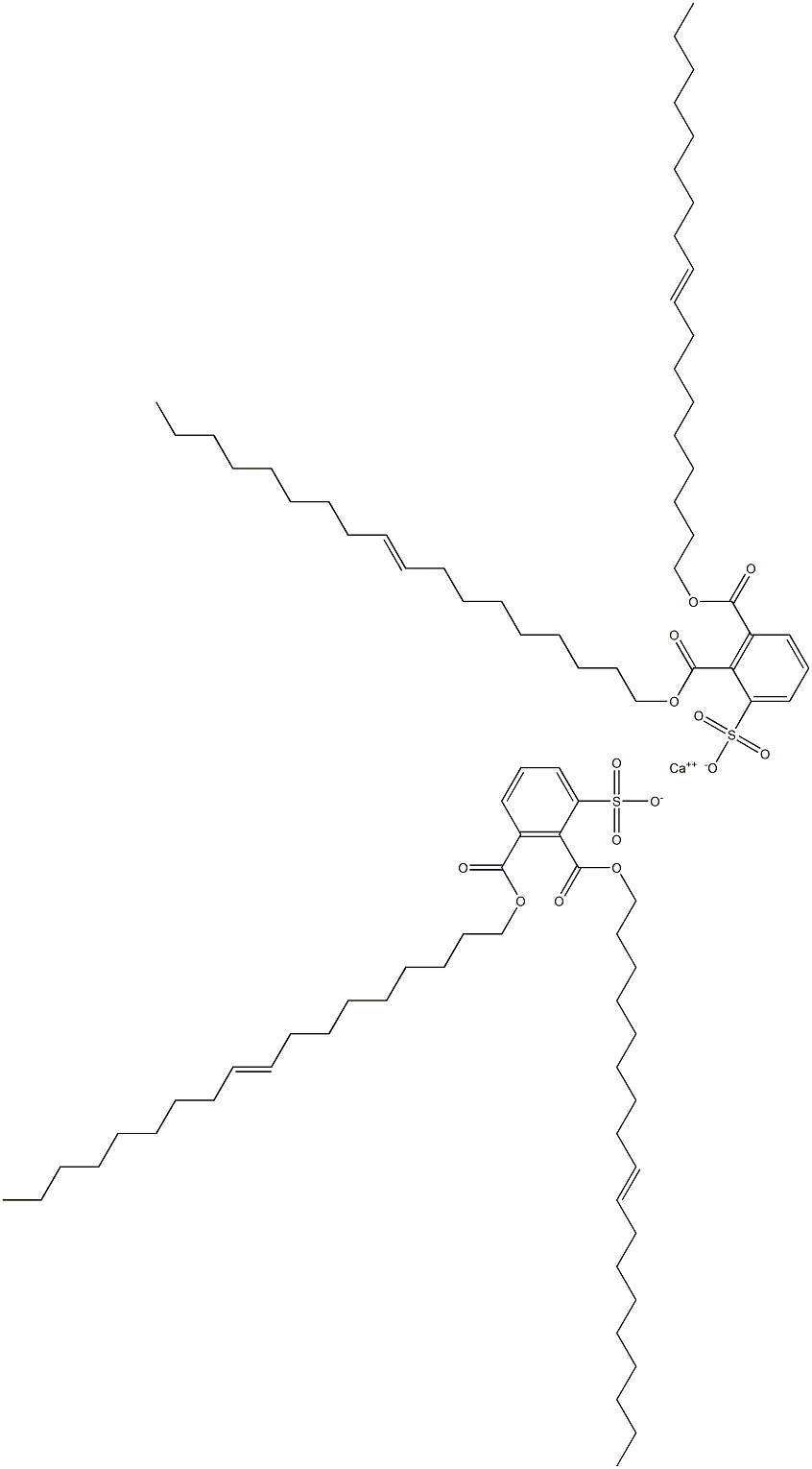 Bis[2,3-di(9-octadecenyloxycarbonyl)benzenesulfonic acid]calcium salt 结构式