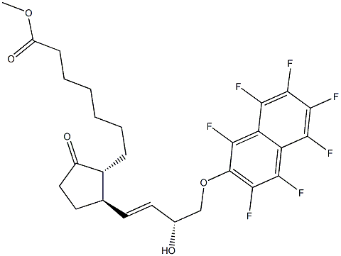 (13E,15R)-15-Hydroxy-9-oxo-16-(heptafluoro-2-naphtyloxy)-17,18,19,20-tetranorprost-13-en-1-oic acid methyl ester 结构式